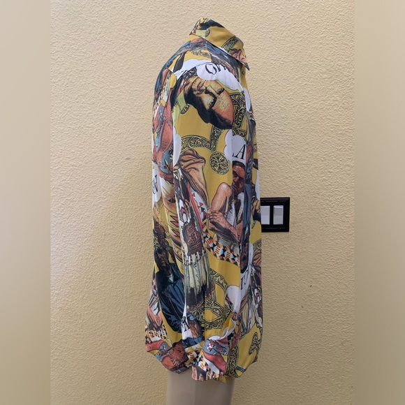VTG MOSCHINO JEANS Men’s Size Medium Native American Print Button Down Shirt - Picture 2 of 12